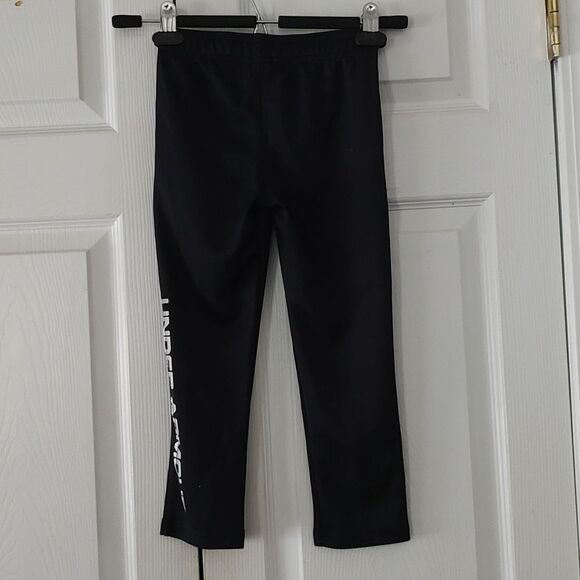 Under Armour wordmark black track comfy pull on pants Sz 4 Side logo NWOT - Picture 2 of 4